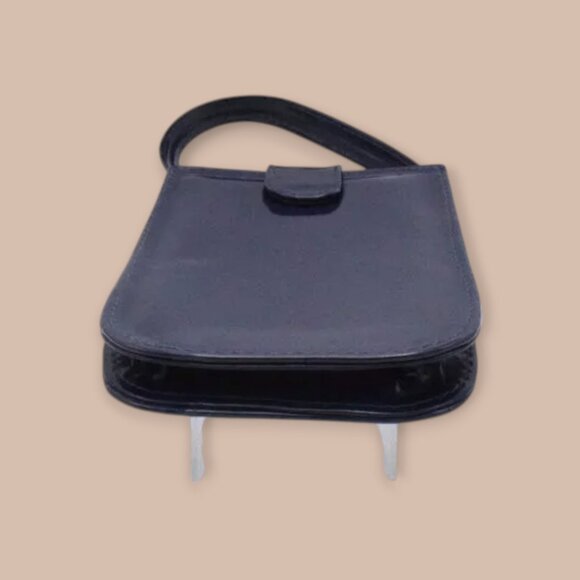 Navy Blue Patent Leather Look Cell Phone Bag - Picture 4 of 6